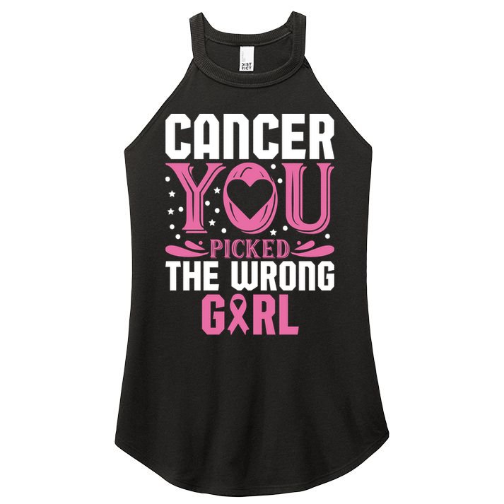 Cancer You Picked The Wrong Girl Breast Cancer Awareness Women's Perfect Tri Rocker Tank