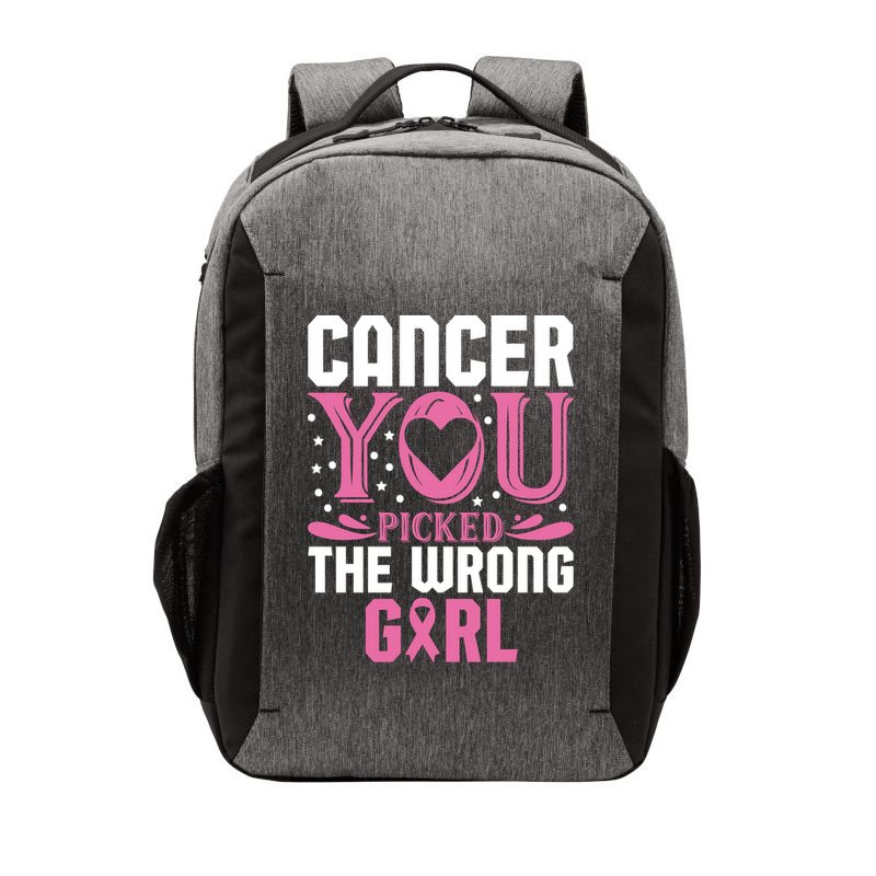 Cancer You Picked The Wrong Girl Breast Cancer Awareness Vector Backpack