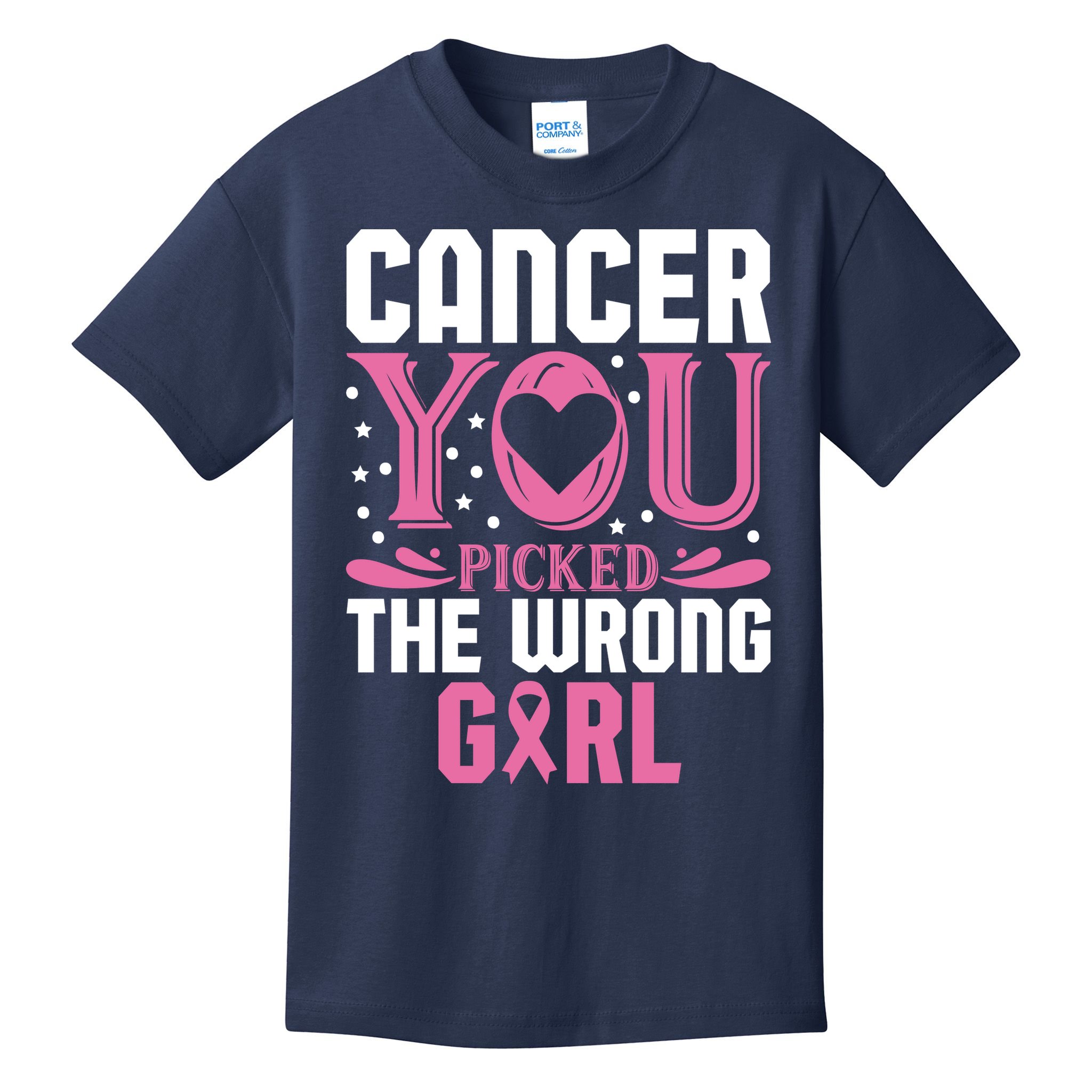 Cancer You Picked The Wrong Girl Breast Cancer Awareness Kids T-Shirt