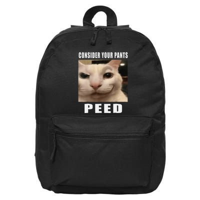Consider Your Pants Peed Cat Funny 16 in Basic Backpack