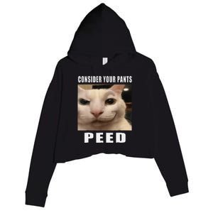 Consider Your Pants Peed Cat Funny Crop Fleece Hoodie