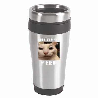 Consider Your Pants Peed Cat Funny 16oz Travel Tumbler