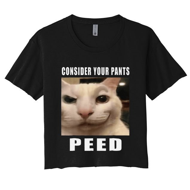 Consider Your Pants Peed Cat Funny Crop Top