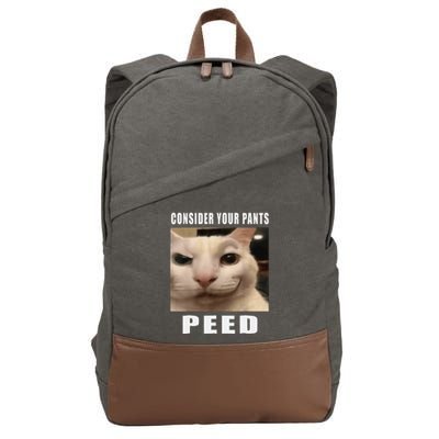 Consider Your Pants Peed Cat Funny Cotton Canvas Backpack