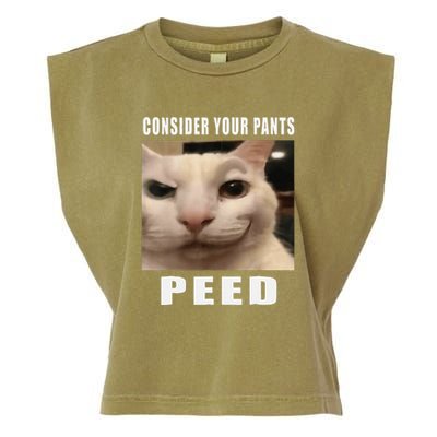 Consider Your Pants Peed Cat Funny Garment-Dyed Women's Muscle Tee