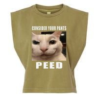 Consider Your Pants Peed Cat Funny Garment-Dyed Women's Muscle Tee
