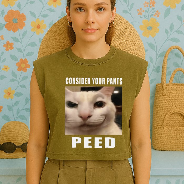 Consider Your Pants Peed Cat Funny Garment-Dyed Women's Muscle Tee