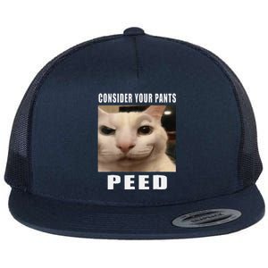 Consider Your Pants Peed Cat Funny Flat Bill Trucker Hat