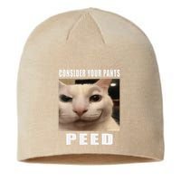 Consider Your Pants Peed Cat Funny Sustainable Beanie