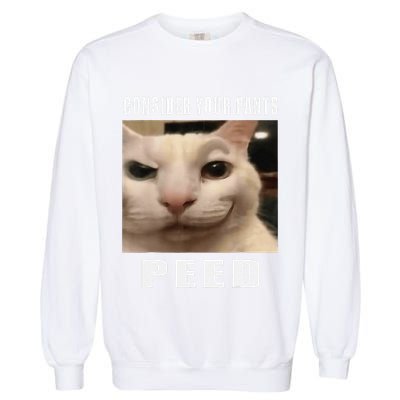 Consider Your Pants Peed Cat Funny Garment-Dyed Sweatshirt