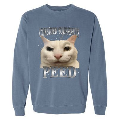 Consider Your Pants Peed Silly Cat Meme Garment-Dyed Sweatshirt