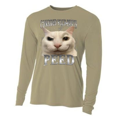 Consider Your Pants Peed Silly Cat Meme Cooling Performance Long Sleeve Crew