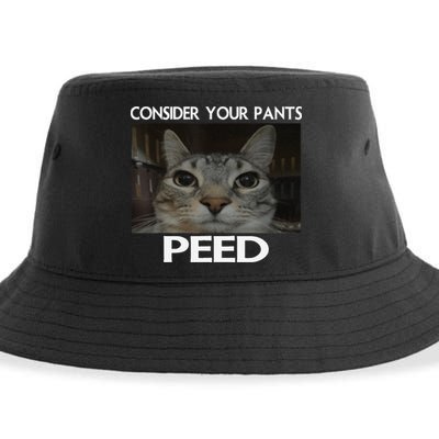 Consider Your Pants Peed Cat Funny Silly Cat Meme Sustainable Bucket Hat