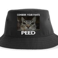 Consider Your Pants Peed Cat Funny Silly Cat Meme Sustainable Bucket Hat