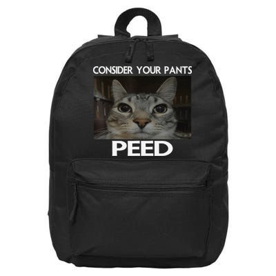 Consider Your Pants Peed Cat Funny Silly Cat Meme 16 in Basic Backpack