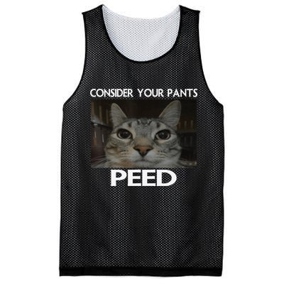 Consider Your Pants Peed Cat Funny Silly Cat Meme Mesh Reversible Basketball Jersey Tank