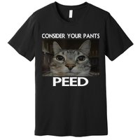 Consider Your Pants Peed Cat Funny Silly Cat Meme Premium T-Shirt