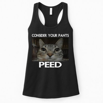 Consider Your Pants Peed Cat Funny Silly Cat Meme Womens Tank Top