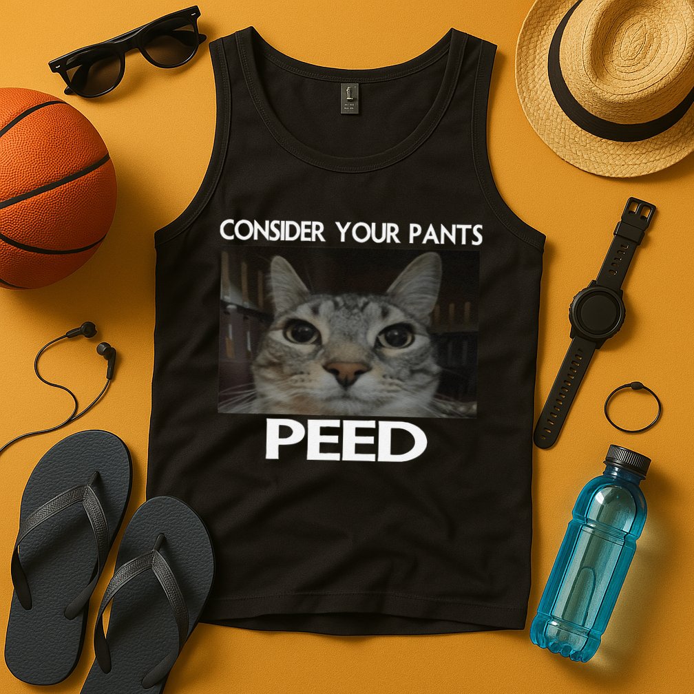 Consider Your Pants Peed Cat Funny Silly Cat Meme Tank Top