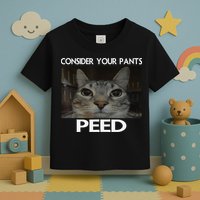 Consider Your Pants Peed Cat Funny Silly Cat Meme Toddler T-Shirt