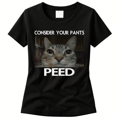 Consider Your Pants Peed Cat Funny Silly Cat Meme Womens T-Shirt