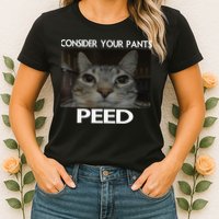 Consider Your Pants Peed Cat Funny Silly Cat Meme Womens T-Shirt