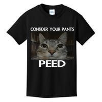 Consider Your Pants Peed Cat Funny Silly Cat Meme Kids T-Shirt