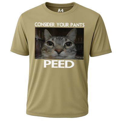 Consider Your Pants Peed Cat Funny Silly Cat Meme Cooling Performance Crew T-Shirt