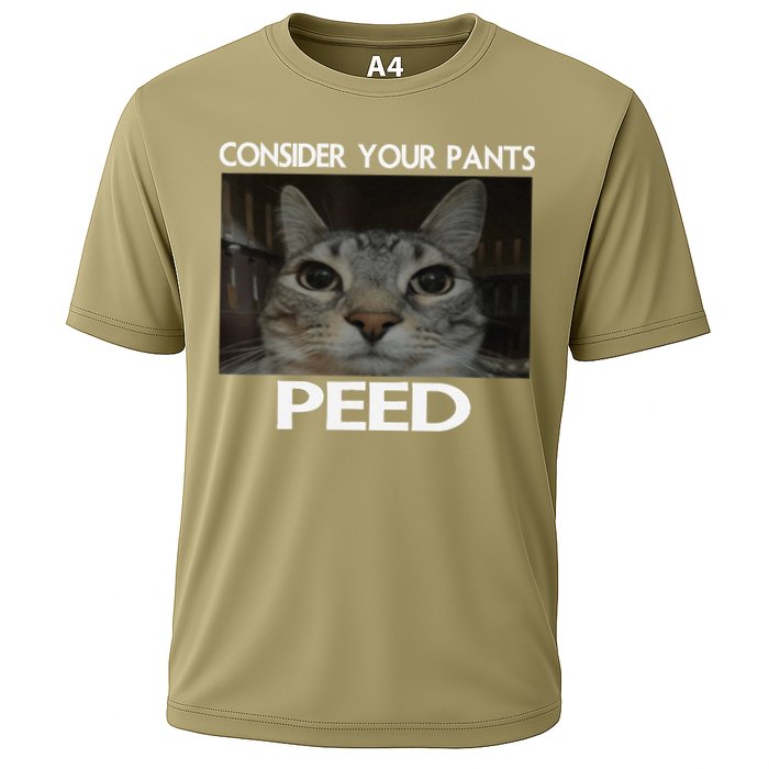 Consider Your Pants Peed Cat Funny Silly Cat Meme Cooling Performance Crew T-Shirt