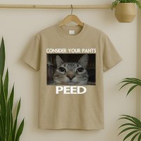 Consider Your Pants Peed Cat Funny Silly Cat Meme T-Shirt