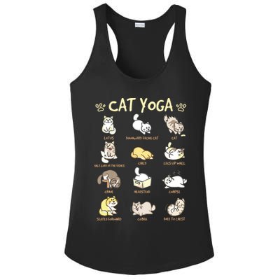 Cat Yoga Poses Cats Practicing Mindfulness Meditation Kitten Ladies PosiCharge Competitor Racerback Tank