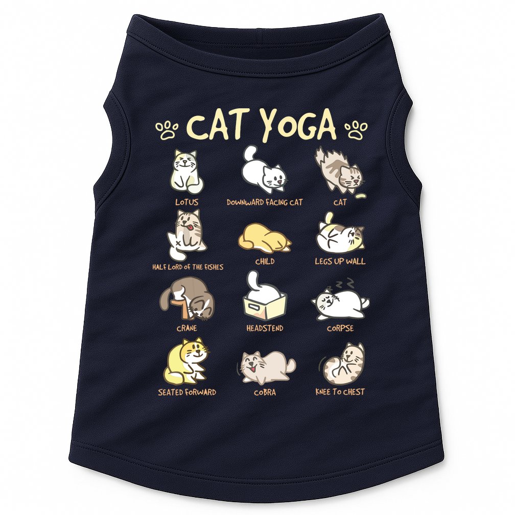 Cat Yoga Poses Cats Practicing Mindfulness Meditation Kitten Doggie Tank