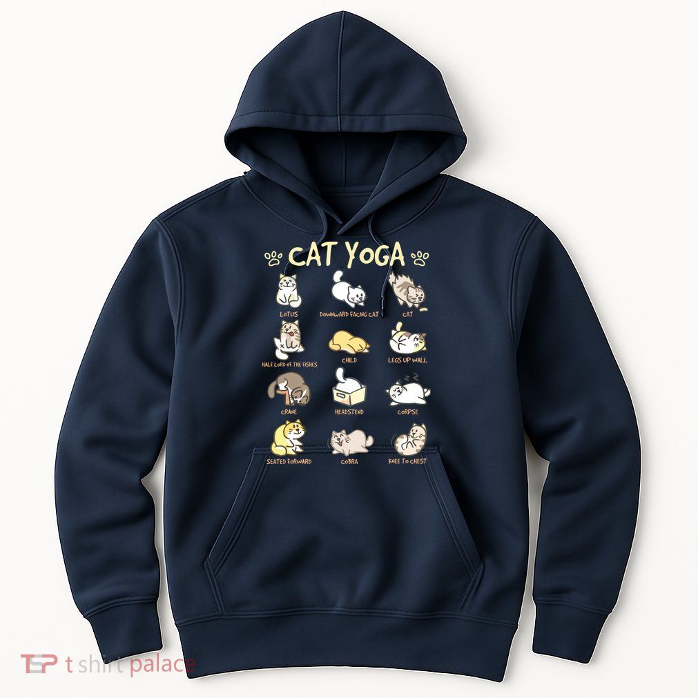 Cat Yoga Poses Cats Practicing Mindfulness Meditation Kitten Hoodie