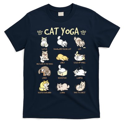 Cat Yoga Poses Cats Practicing Mindfulness Meditation Kitten T-Shirt
