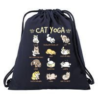 Cat Yoga Poses Cats Practicing Mindfulness Meditation Kitten Drawstring Bag
