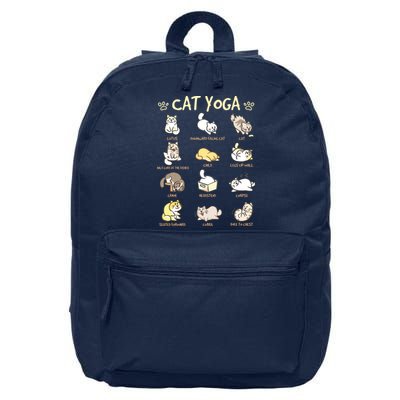 Cat Yoga Poses Cats Practicing Mindfulness Meditation Kitten 16 in Basic Backpack