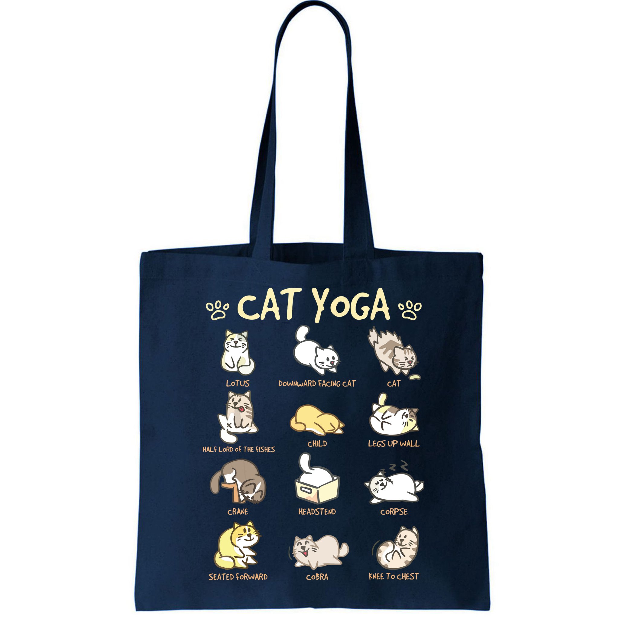 Cat Yoga Poses Cats Practicing Mindfulness Meditation Kitten Bag
