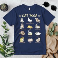 Cat Yoga Poses Cats Practicing Mindfulness Meditation Kitten Premium T-Shirt