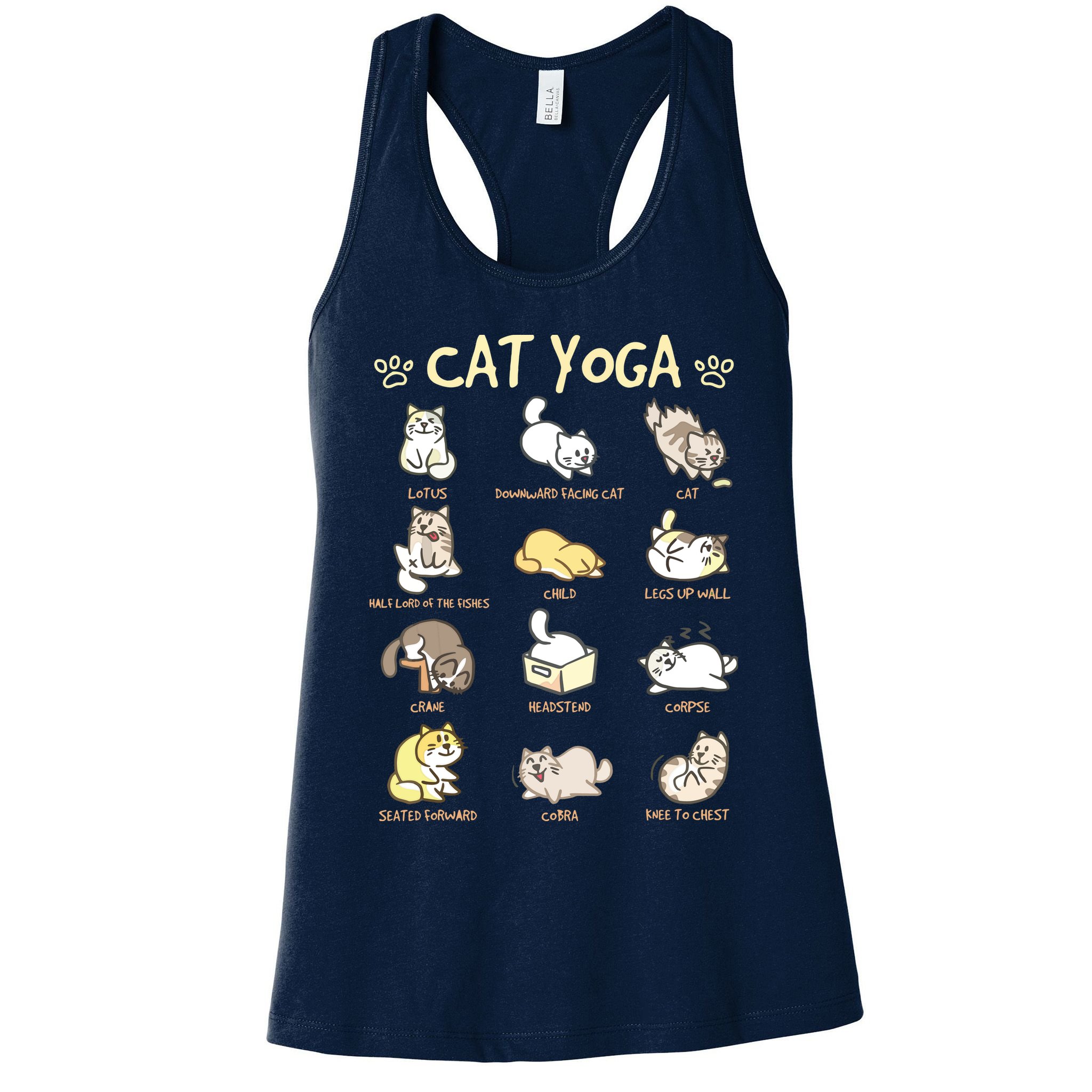 Cat Yoga Poses Cats Practicing Mindfulness Meditation Kitten Womens Tank Top