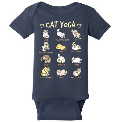 Cat Yoga Poses Cats Practicing Mindfulness Meditation Kitten Baby Bodysuit