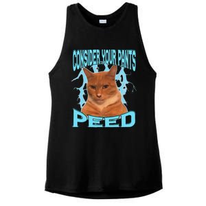 Consider Your Pants Peed Silly Cat Meme Ladies PosiCharge Tri-Blend Wicking Tank