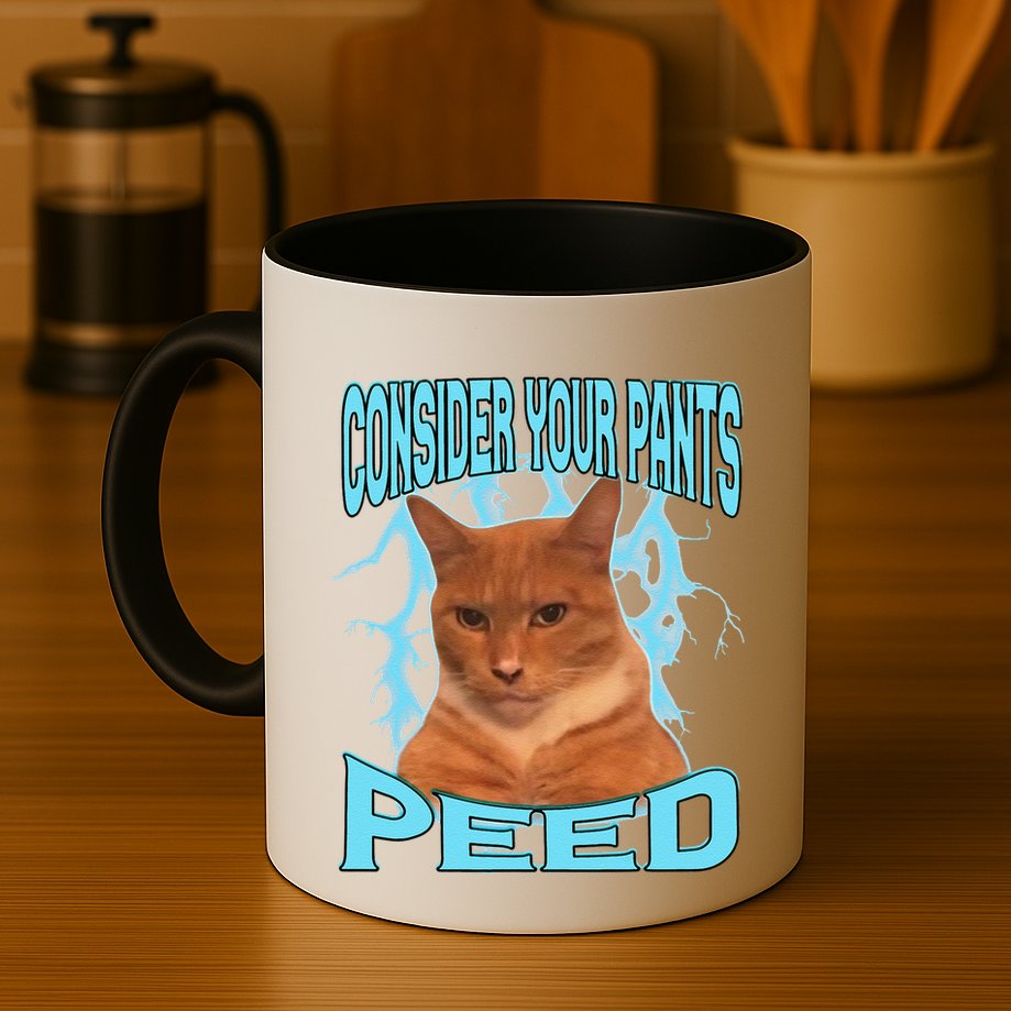Consider Your Pants Peed Silly Cat Meme Mug