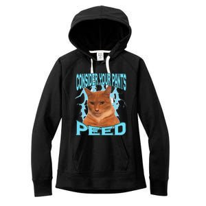 Consider Your Pants Peed Silly Cat Meme Women's Fleece Hoodie