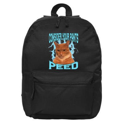 Consider Your Pants Peed Silly Cat Meme 16 in Basic Backpack