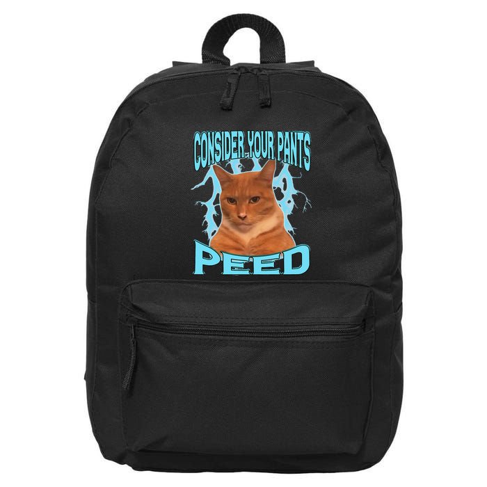 Consider Your Pants Peed Silly Cat Meme 16 in Basic Backpack