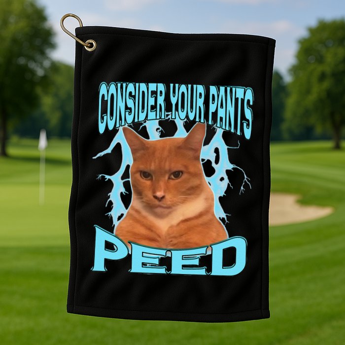 Consider Your Pants Peed Silly Cat Meme Golf Towel