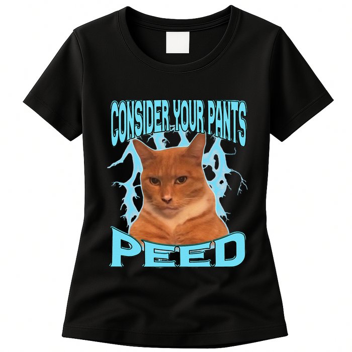 Consider Your Pants Peed Silly Cat Meme Womens T-Shirt