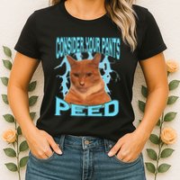 Consider Your Pants Peed Silly Cat Meme Womens T-Shirt