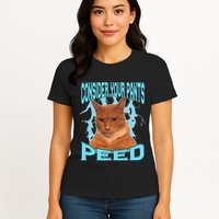 Consider Your Pants Peed Silly Cat Meme Womens T-Shirt