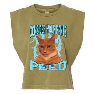 Consider Your Pants Peed Silly Cat Meme Garment-Dyed Women's Muscle Tee